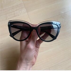 Valentino Glossy Black Cat-Eye Sunglasses
